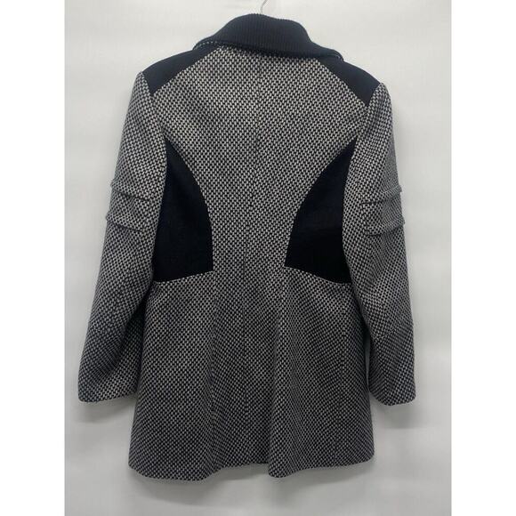 Nicole Miller Black and Gray Wool Coat Size 12 - Picture 2 of 9